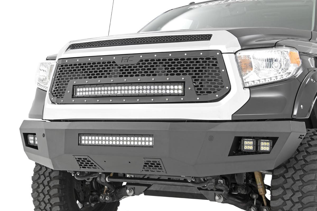 Mesh Grille 30 Inch Dual Row LED Black Amber DRL Toyota Tundra (14-17) Rough Country
