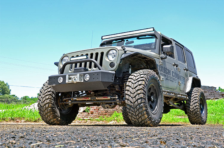 LED Light Kit Windshield Mount 50 Inch Black Dual Row Jeep Wrangler JK (07-18) Rough Country