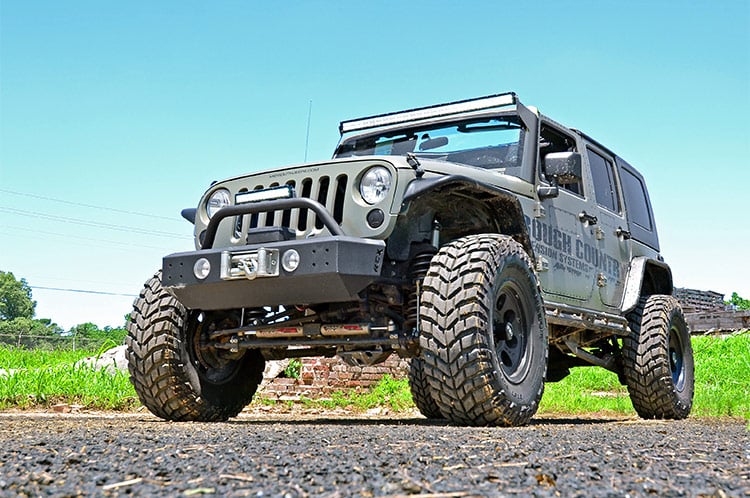 LED Light Mounts Upper Windshield 50 Inch Jeep Wrangler JK/Wrangler Unlimited (07-18) Rough Country