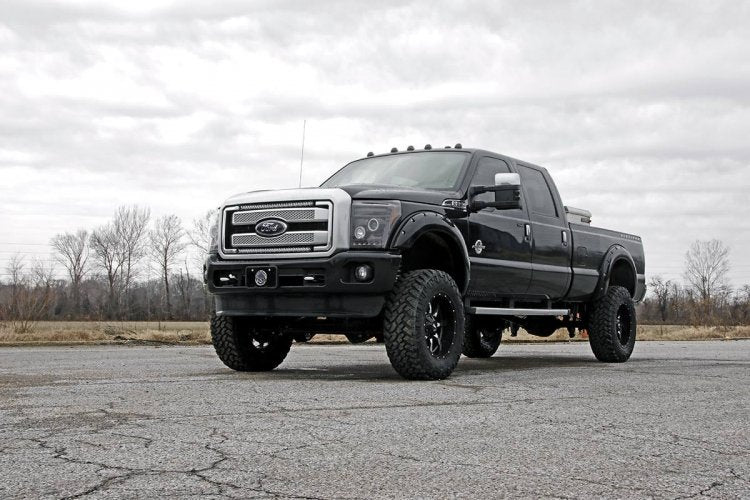 LED Light Kit Grill 30 Inch Black Single Row White DRL Ford F-250/F-350 Super Duty (11-16) Rough Country