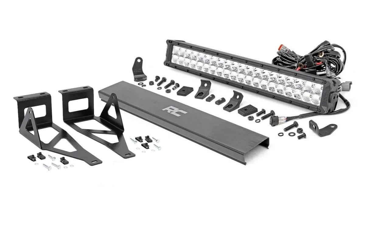 LED Light Kit Bumper 20 Inch Chrome Dual Row White DRL Ford F-250/F-350 Super Duty (05-07) Rough Country
