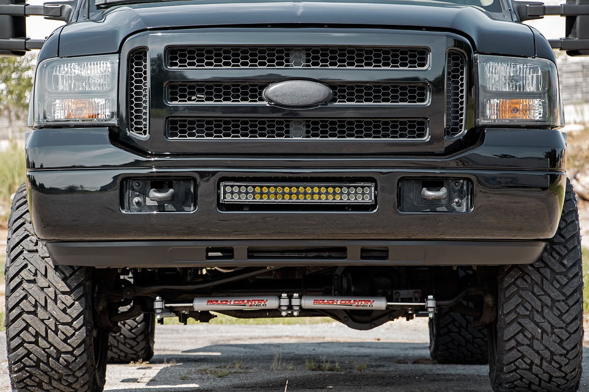 LED Light Kit Bumper 20 Inch Chrome Dual Row White DRL Ford F-250/F-350 Super Duty (05-07) Rough Country