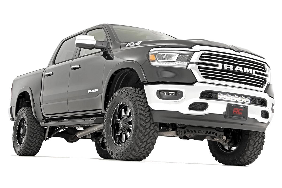 LED Light Kit Bumper Mount 20 Inch Black Dual Row Ram 1500 2WD/4WD (19-24) Rough Country