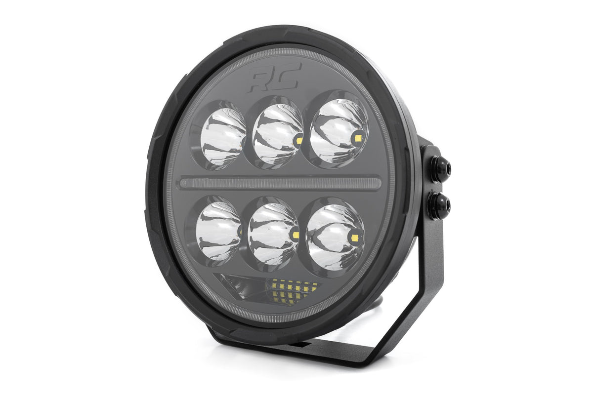 Black Series Halo LED Light Pair White/Amber DRL 6.5 Inch Round Rough Country