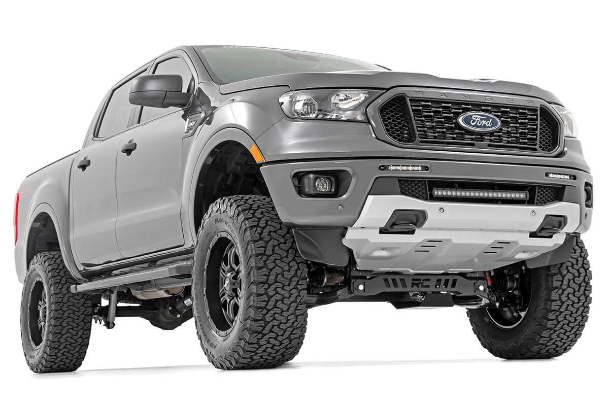 LED Light Kit Bumper Mount 20 Inch Black Single Row Ford Ranger (19-23) Rough Country
