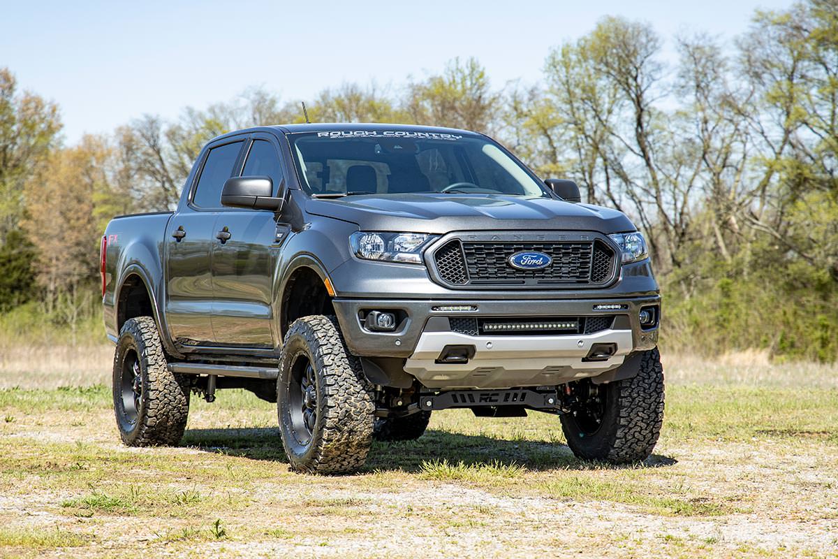 LED Light Kit Bumper Mount 20 Inch Black Single Row Ford Ranger (19-23) Rough Country