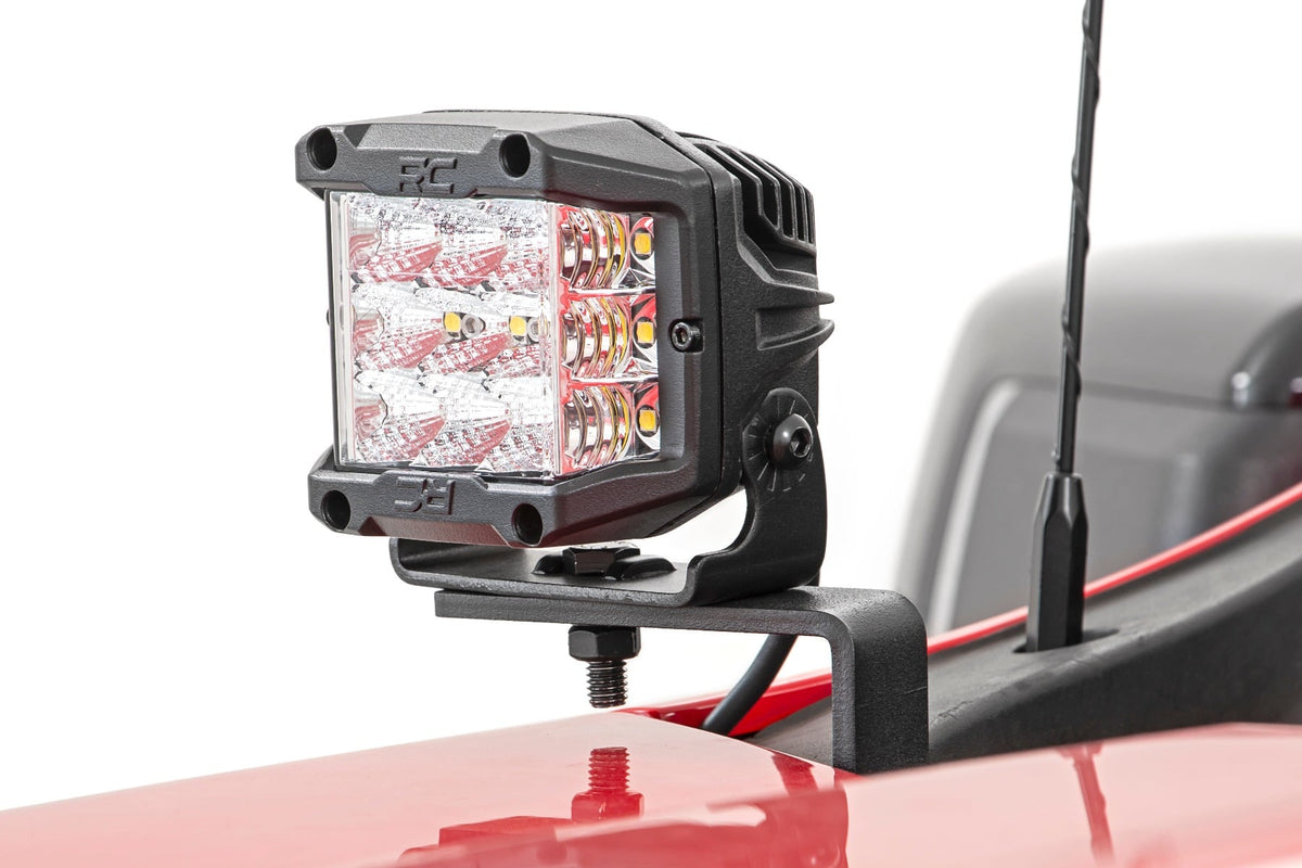 LED Light Kit Ditch Mount 2 Inch Black Pair Spot Chevy Silverado 1500 (19-26) Rough Country