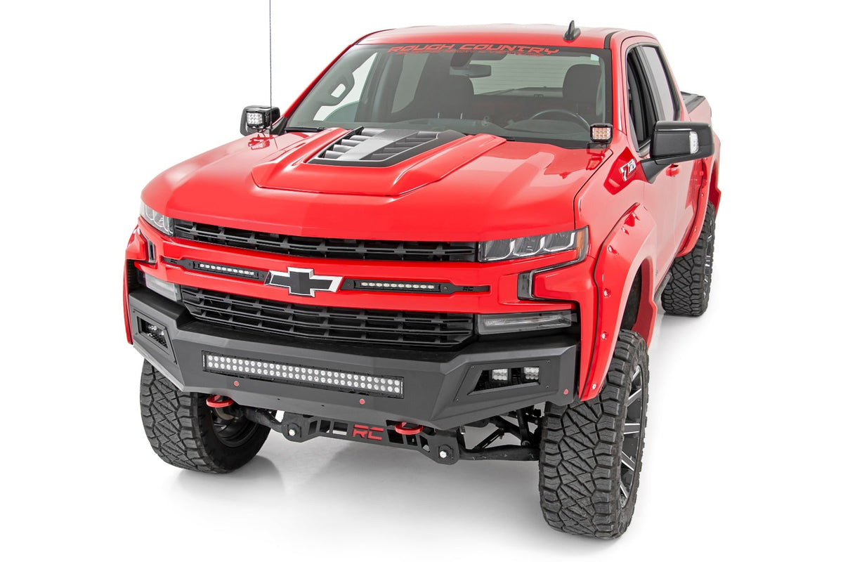 LED Light Kit Ditch Mount 2 Inch Black Pair Spot Chevy Silverado 1500 (19-26) Rough Country
