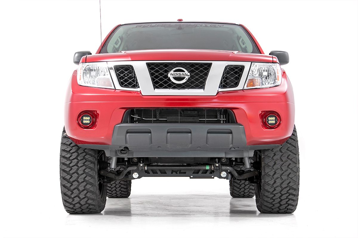 LED Light Kit Fog Mount 2 Inch Black Pair Spot Nissan Frontier (05-20) Rough Country