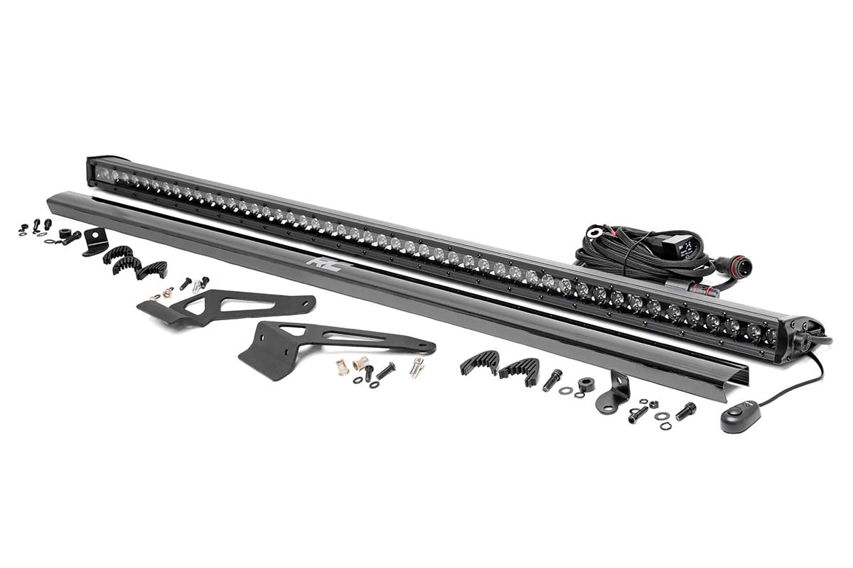 LED Light Windhshield 50 Inch Black Single Row Can-Am Defender HD 5/HD 8/HD 9/HD 10 Rough Country