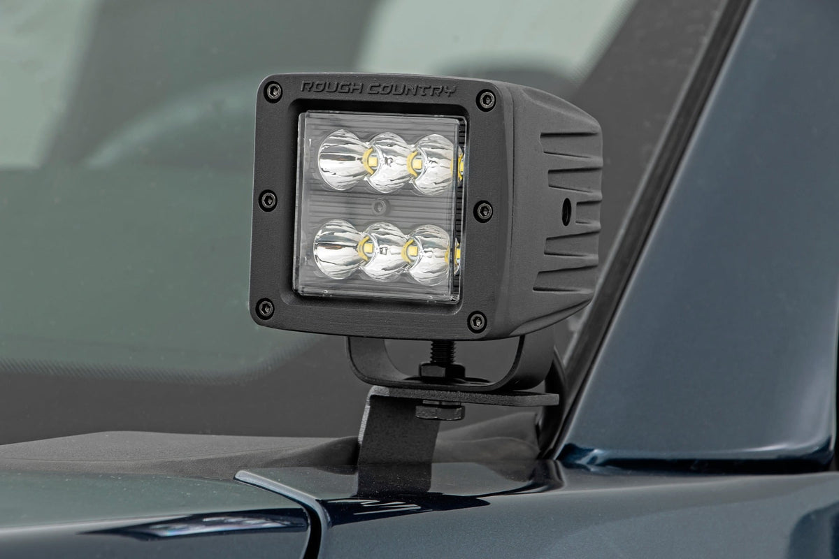 LED Light Kit Ditch 2 Inch Black Pair Amber DRL Ford F-150 (15-26)/F-150 Lightning (22-26) Rough Country