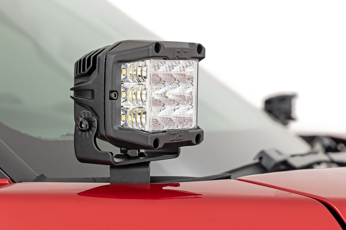LED Light Kit Ditch Mount 2 Inch Black Pair Spot Toyota Tundra (22-26) Rough Country