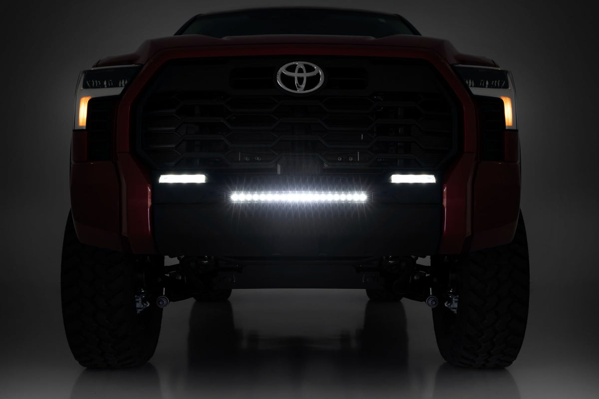 LED Light Kit Bumper Mount 20 Inch Black Slim Line Toyota Tundra (22-26) Rough Country