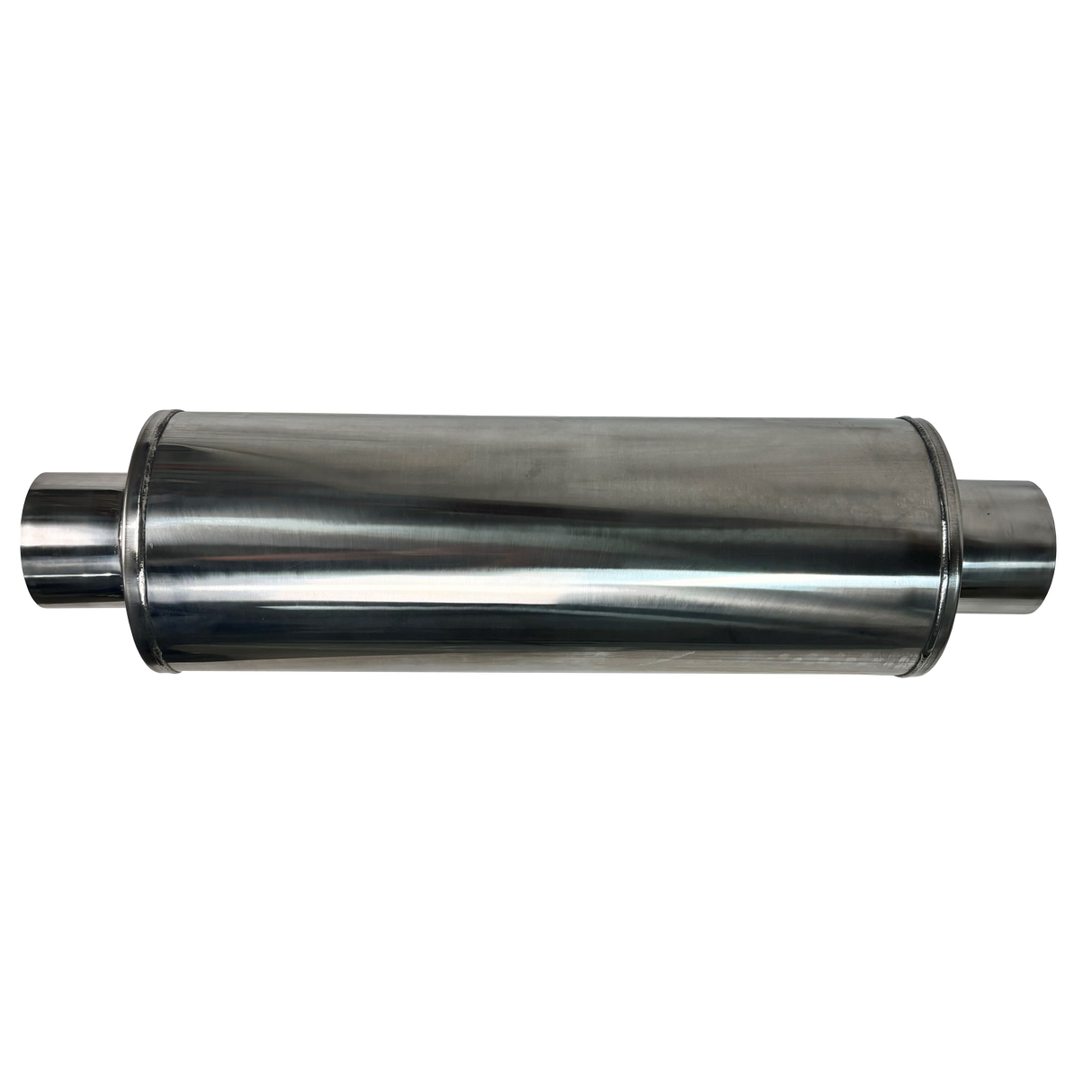 Stainless 8" Round Fiberglass Packed Muffler Mel's Manufacturing