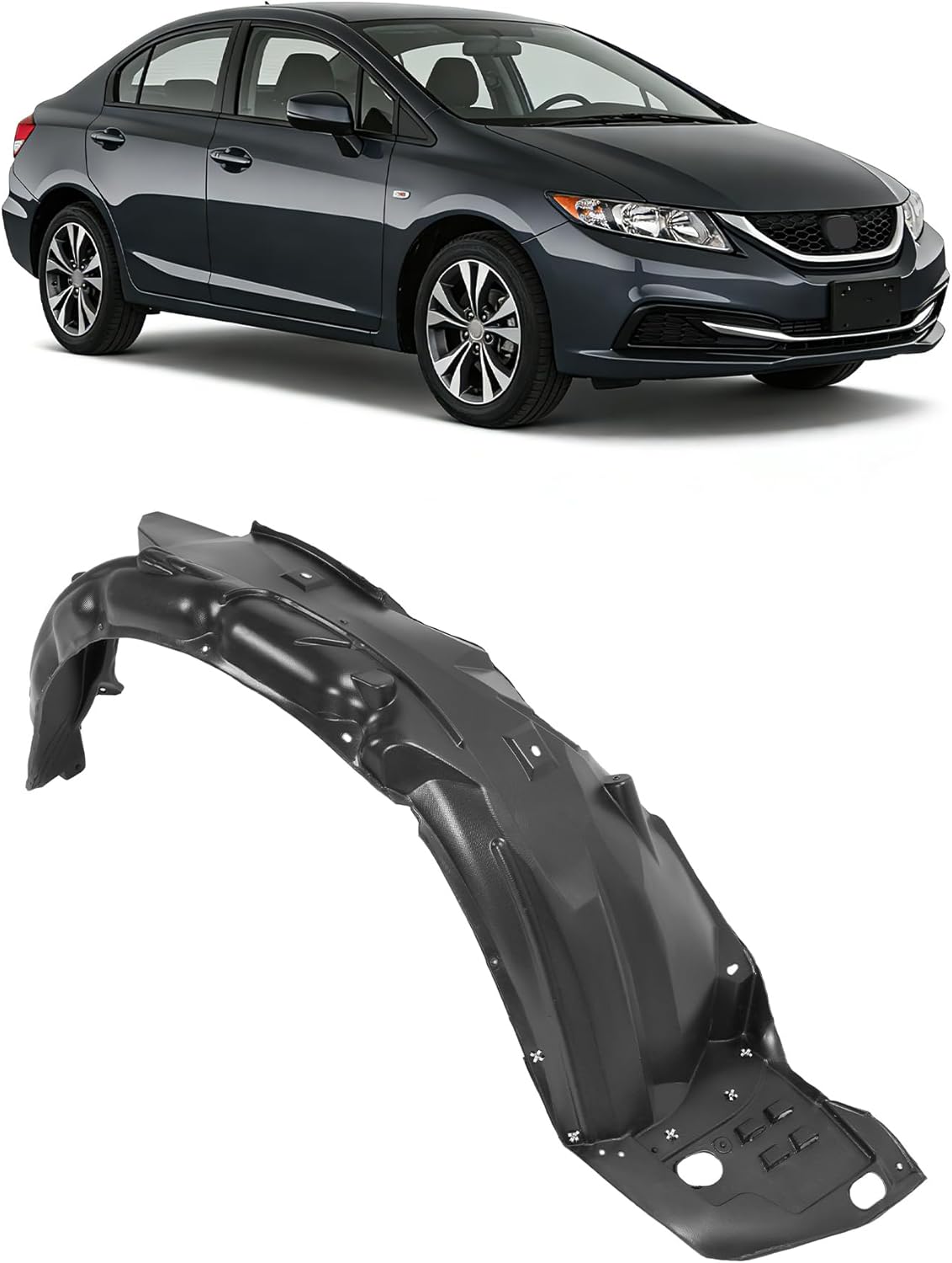 Front Fender Liner Panel For 2012-2015 Honda Civic Coupe Sedan Right