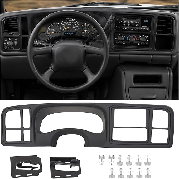 Double DIN Dash Cover Kit for 1999-2002 Chevy GMC Trucks