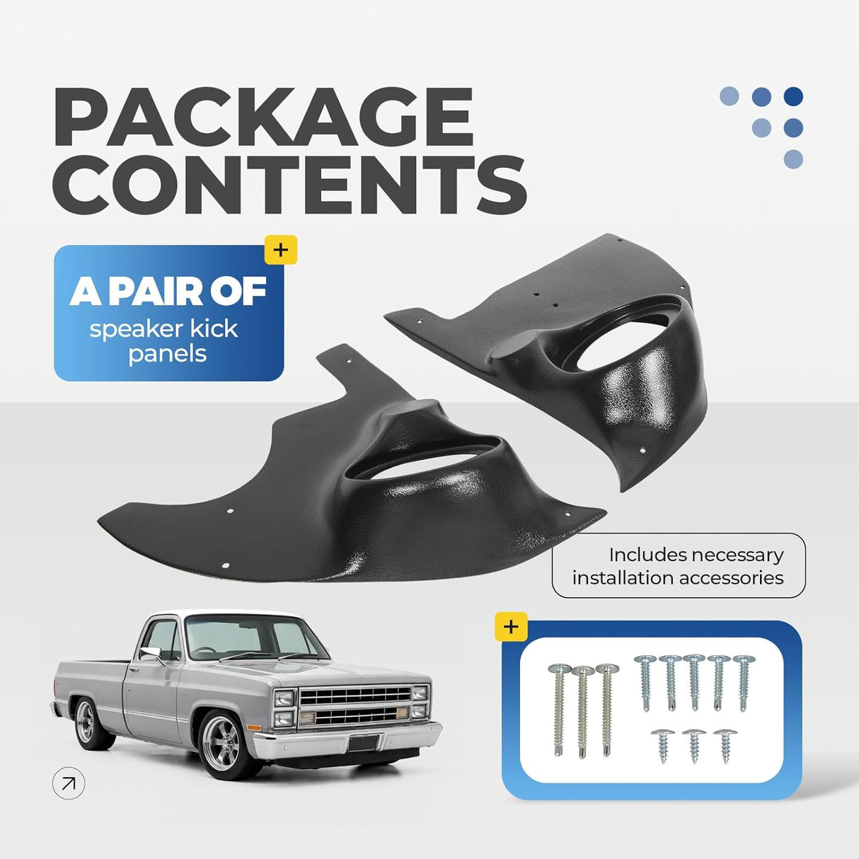 Speaker Kick Panels for 1973-1987 Chevrolet GMC Pickup Trucks