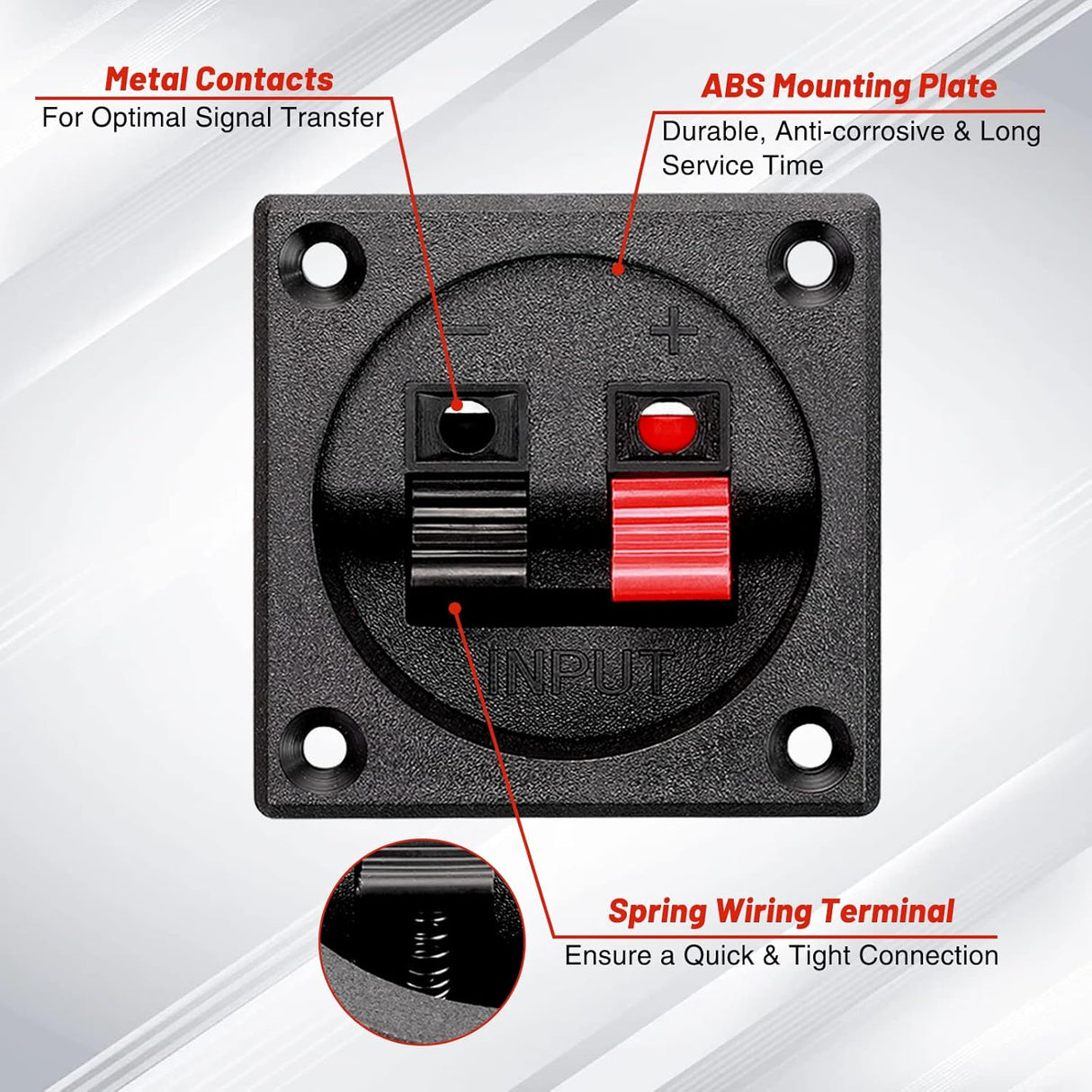 Speaker Box Terminal Cup – Spring Clip Binding Post TekShack