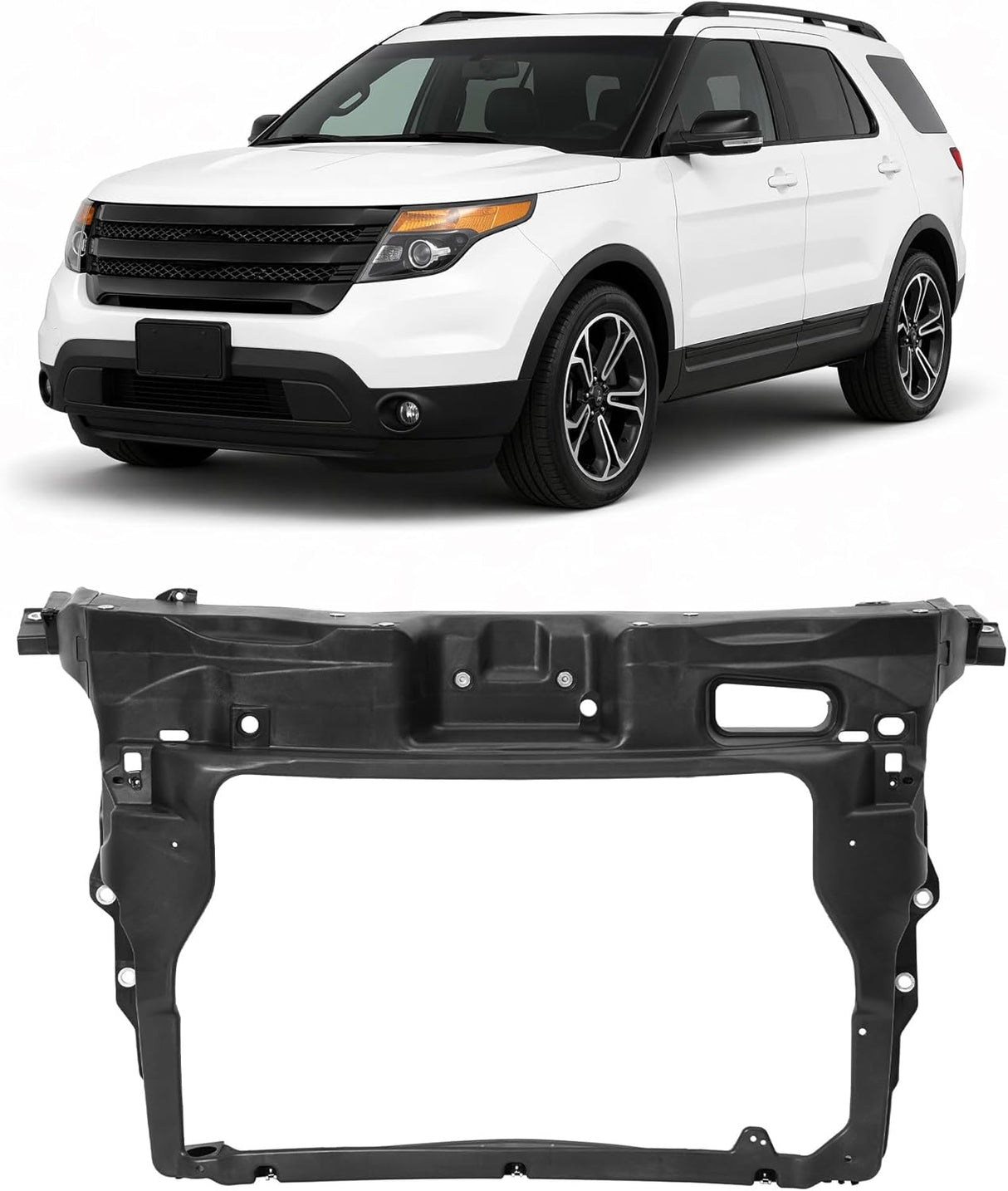 Radiator Support Black Compatible with 2011-2015 Ford Explorer