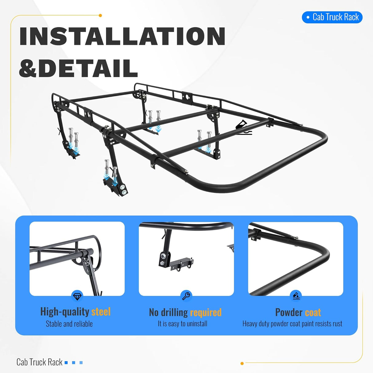 Truck Ladder Rack Heavy Duty Steel Adjustable Universal Fit