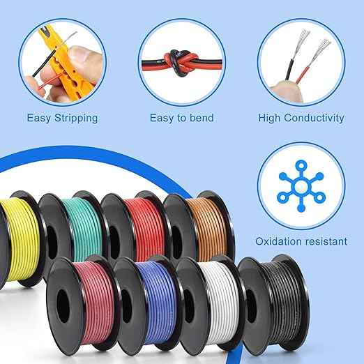 18 AWG Stranded Wire Spool 16.5 Ft & 25Ft TekShack