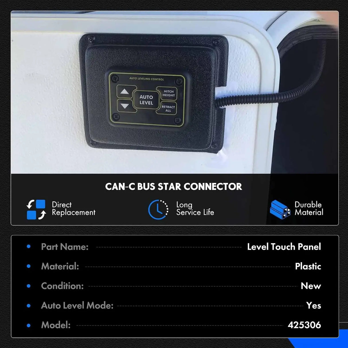 RHAOCZIYAUTO Quick Level Touch Panel for Lippert Ground Control 425306 1 Each