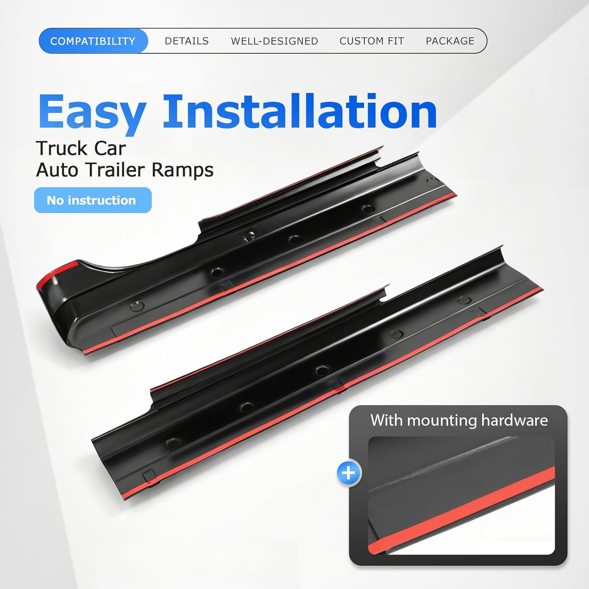 Rocker Panel Cover Set Fits 2014-2018 Crew Cab Pickup Textured Black