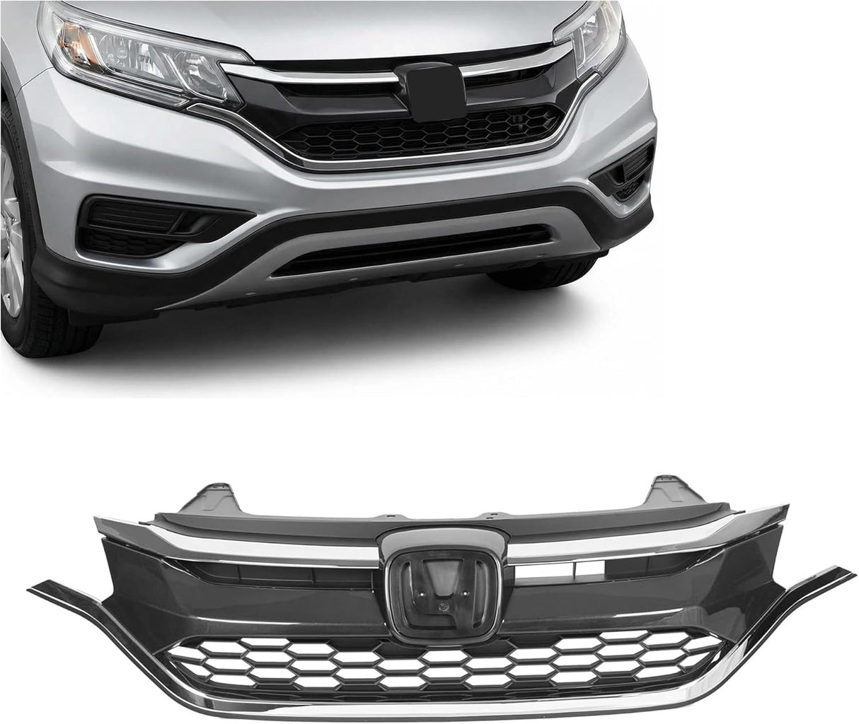 2015-2016 Honda CR-V Front Bumper Grille Replacement Black Chrome