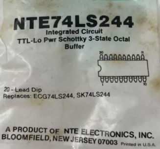 NTE74LS244 NTE ELECTRONICS, Integrated Circuit TTL− Octal Buffer, NTE