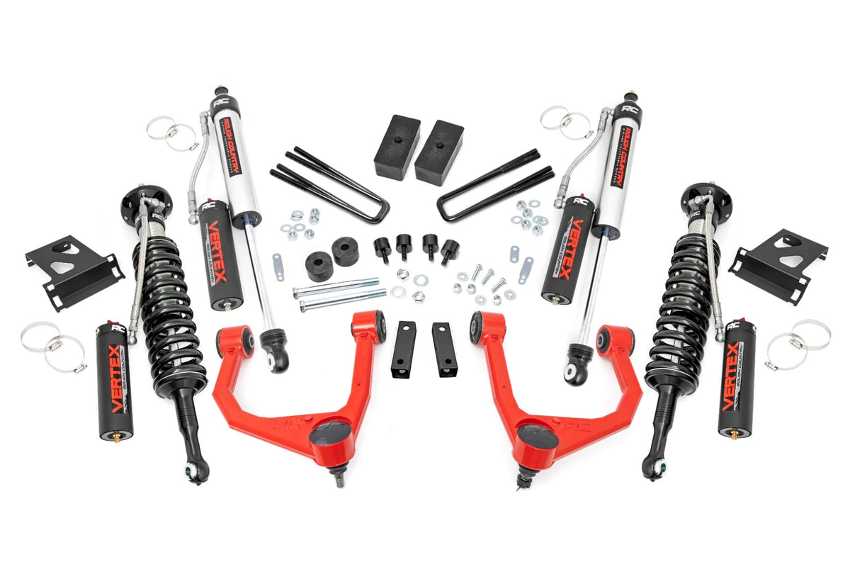 3.5 Inch Lift Kit Vertex Red Toyota Tundra 4WD (2007-2021) Rough Country