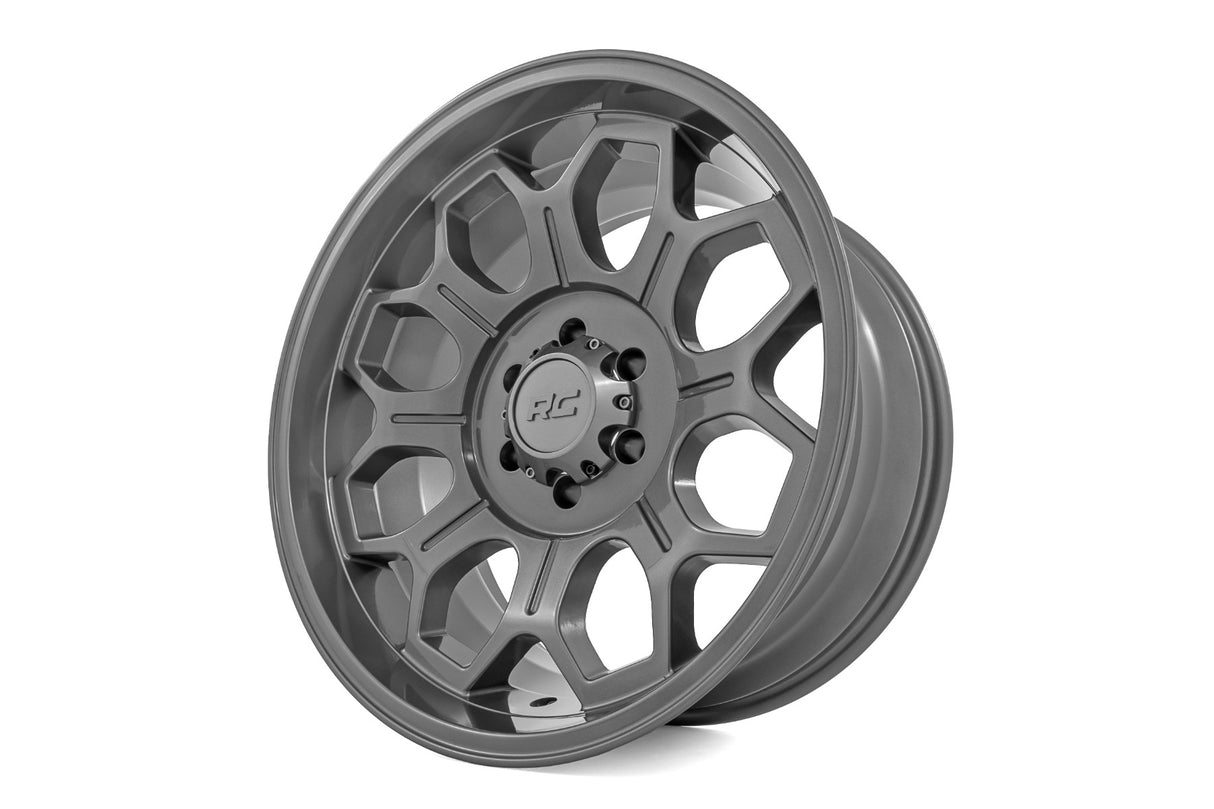 77 Series Wheel One-Piece Gunmetal Gray 20x10 6x5.5 -25mm Rough Country