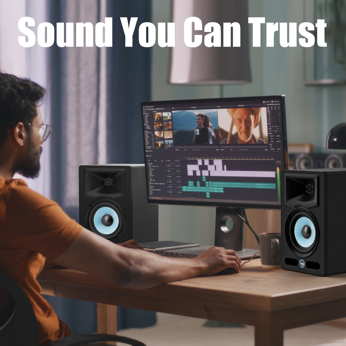 ASM-65X 6" Professional Full Range Studio Monitor Speaker with Built-In DSP Audiopipe