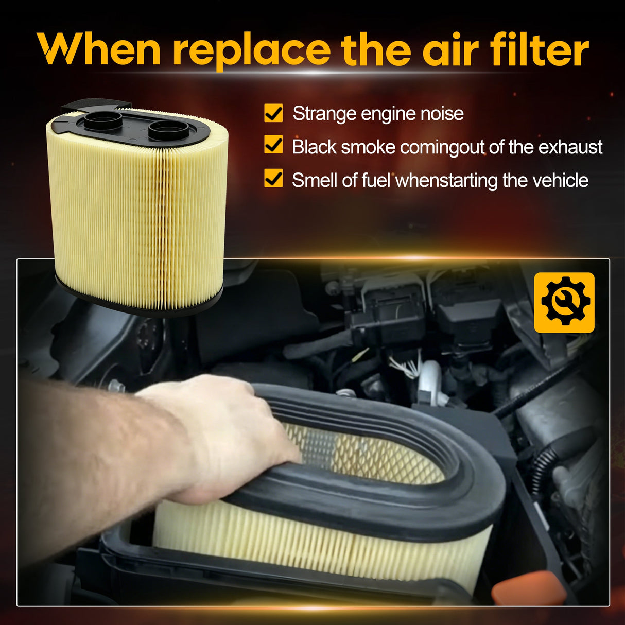 Trucktok 2017-2019 6.7L Ford Powerstroke Diesel Air Filter Replaces FA1927 TruckTok
