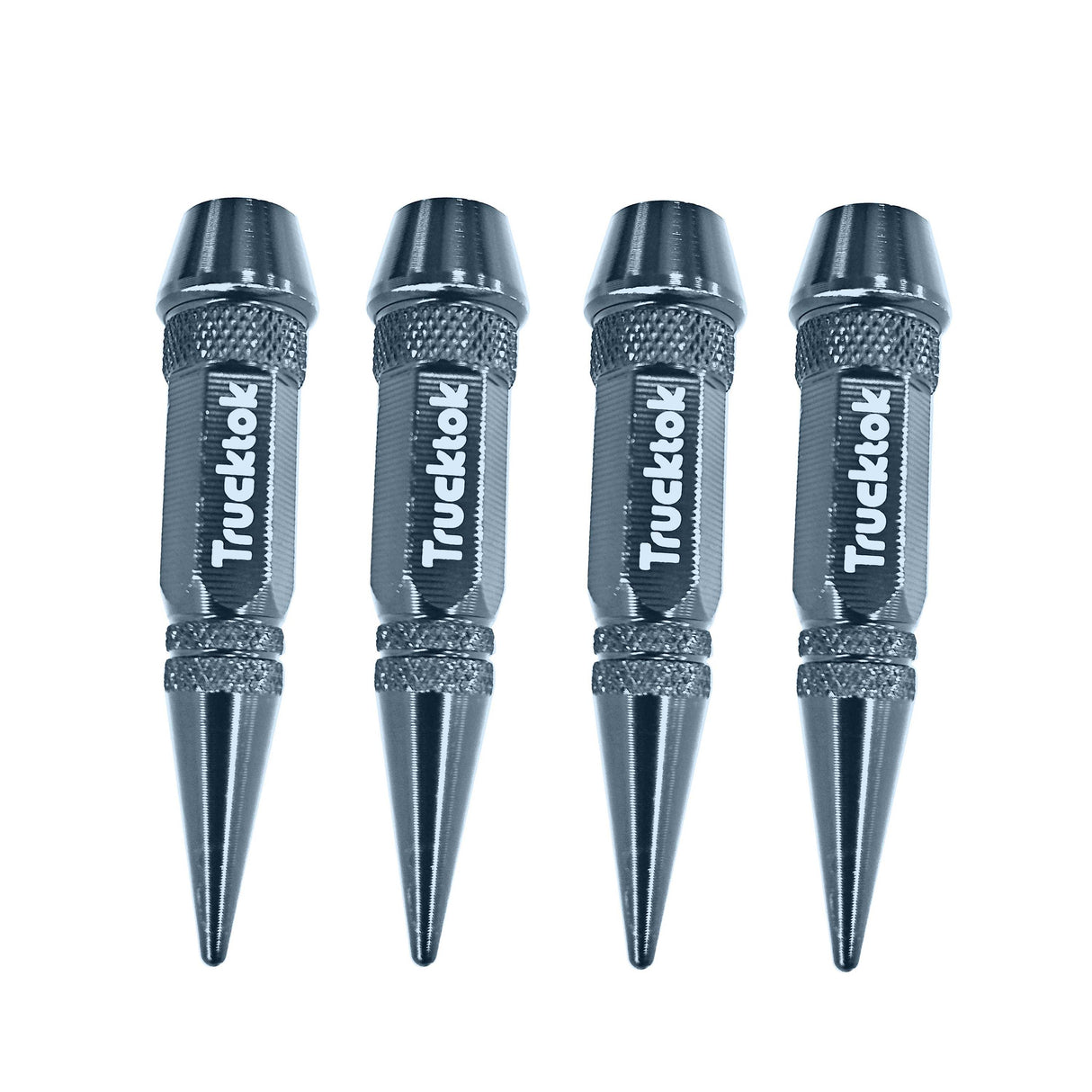 Trucktok 4pcs Aluminum Spike Bullet Valve Stem Caps Cover Wheel Tire Air Cap TruckTok