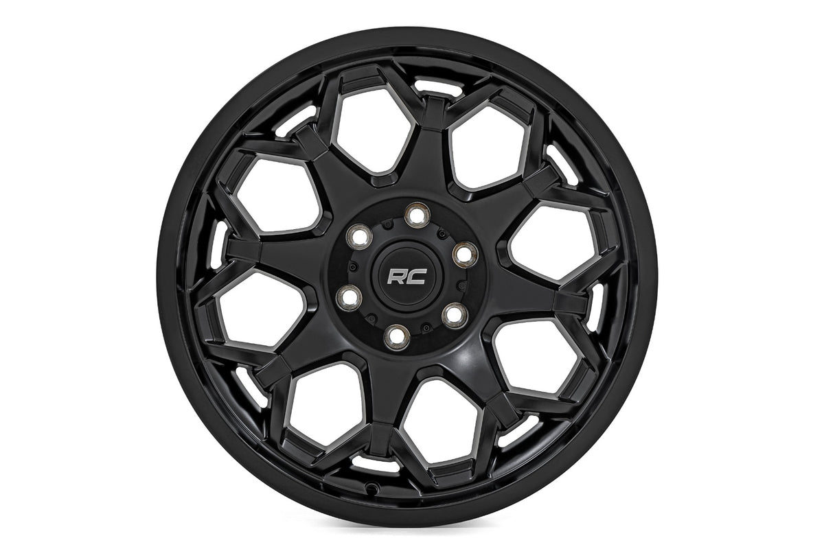 80 Series Wheel One-Piece Semi Gloss Black 20x10 6x5.5 -25mm Rough Country