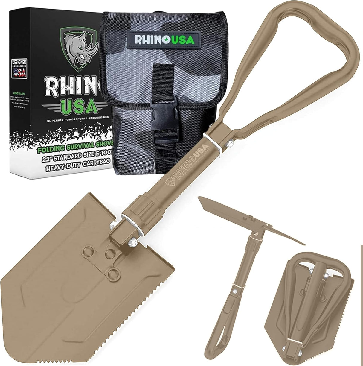 Folding Survival Shovel w/ Pick