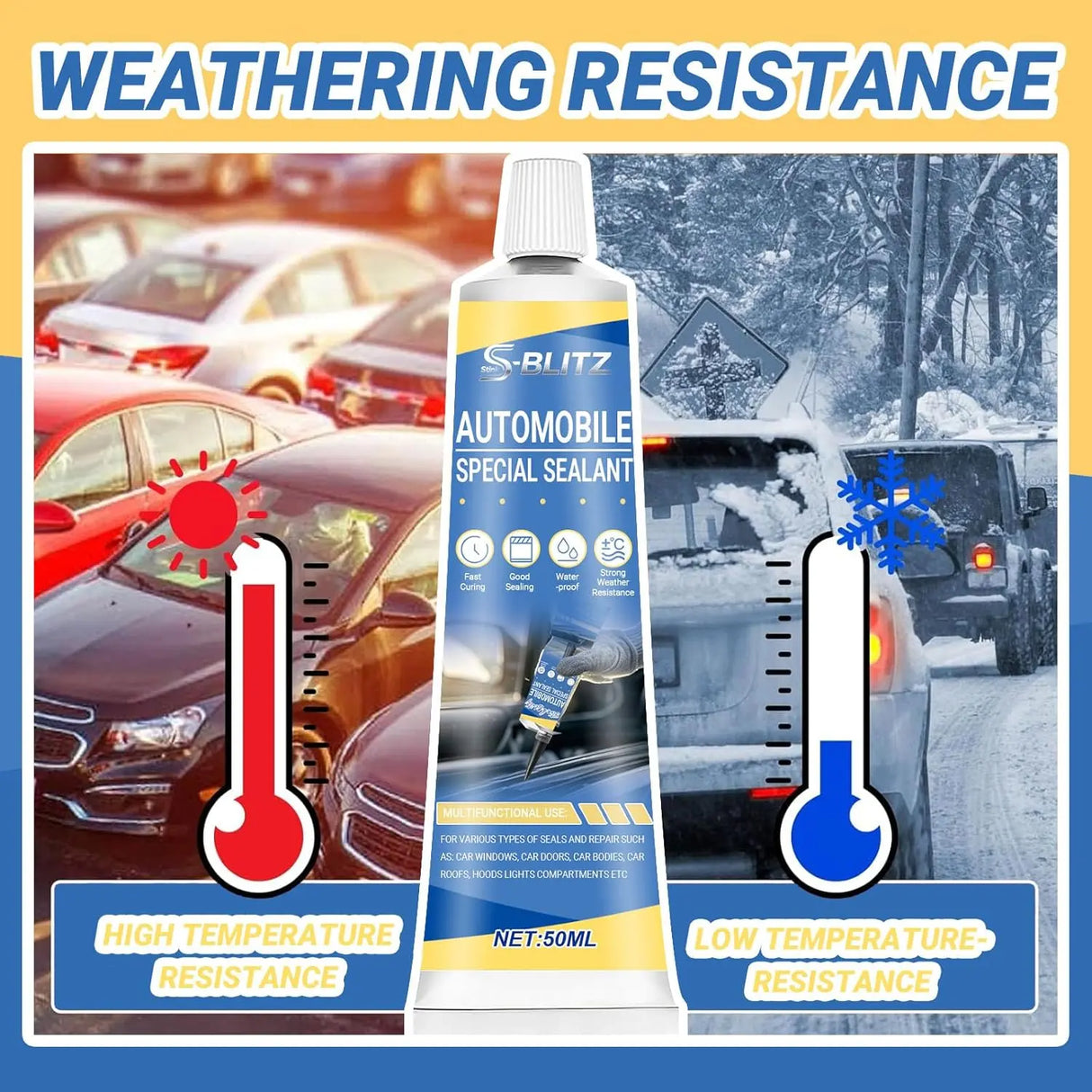 StinkBlitz Automotive Body Adhesive Sealant 3.4 oz 2-Pack B003-Series01