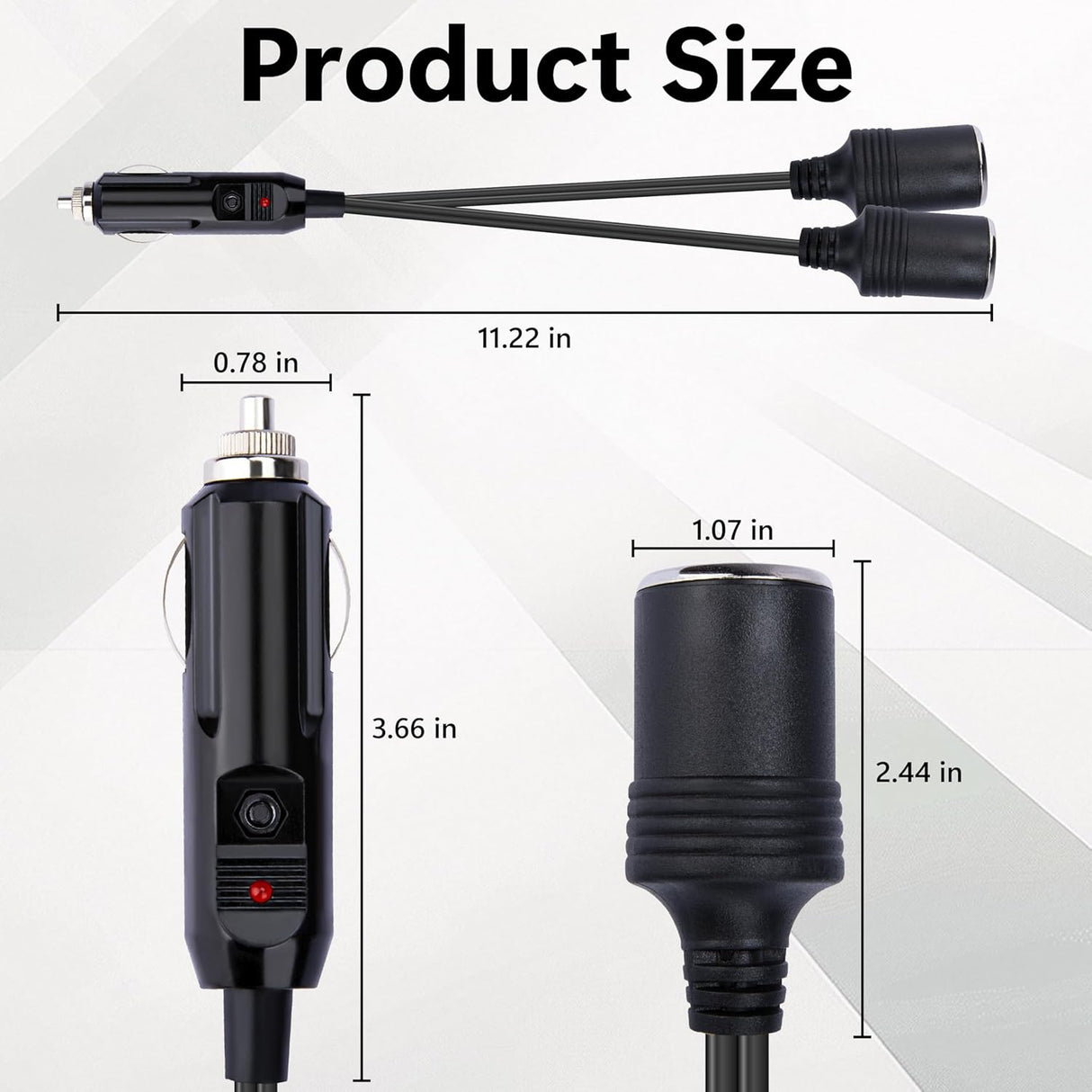 12V Dual Car Lighter Adapter Splitter TekShack