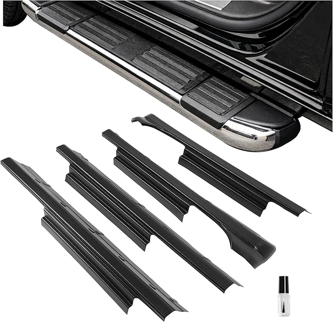 Rocker Panel Cover Set Fits 2014-2018 Crew Cab Pickup Textured Black
