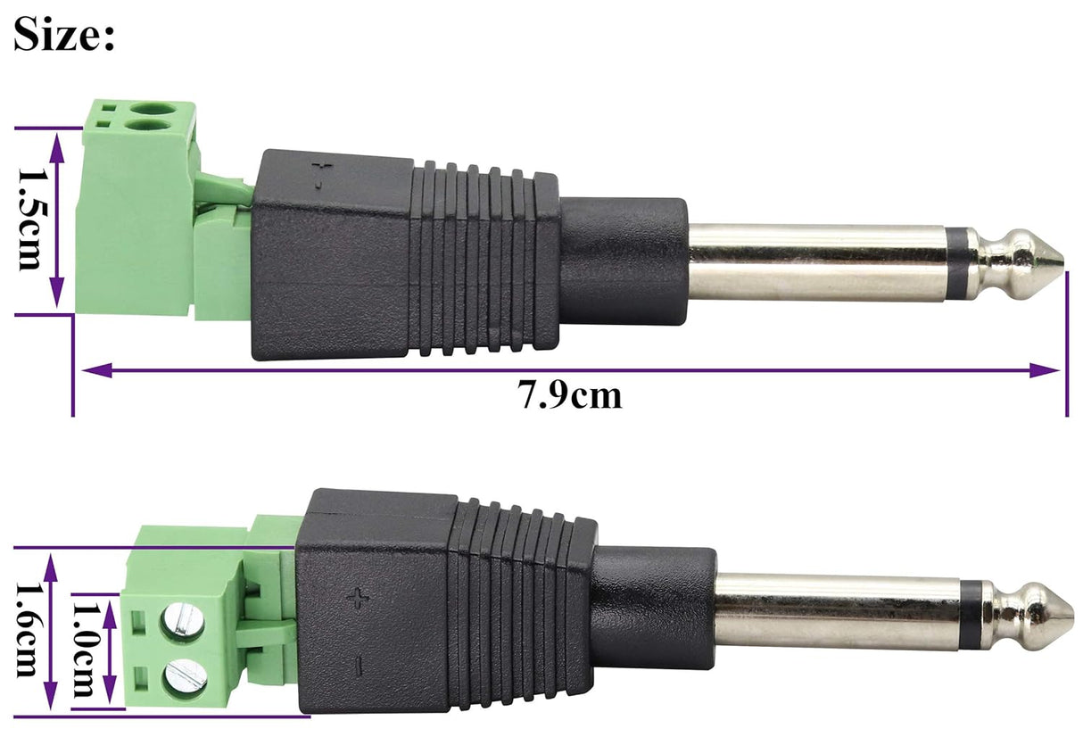 Solderless Mono 1/4" phono plug TekShack