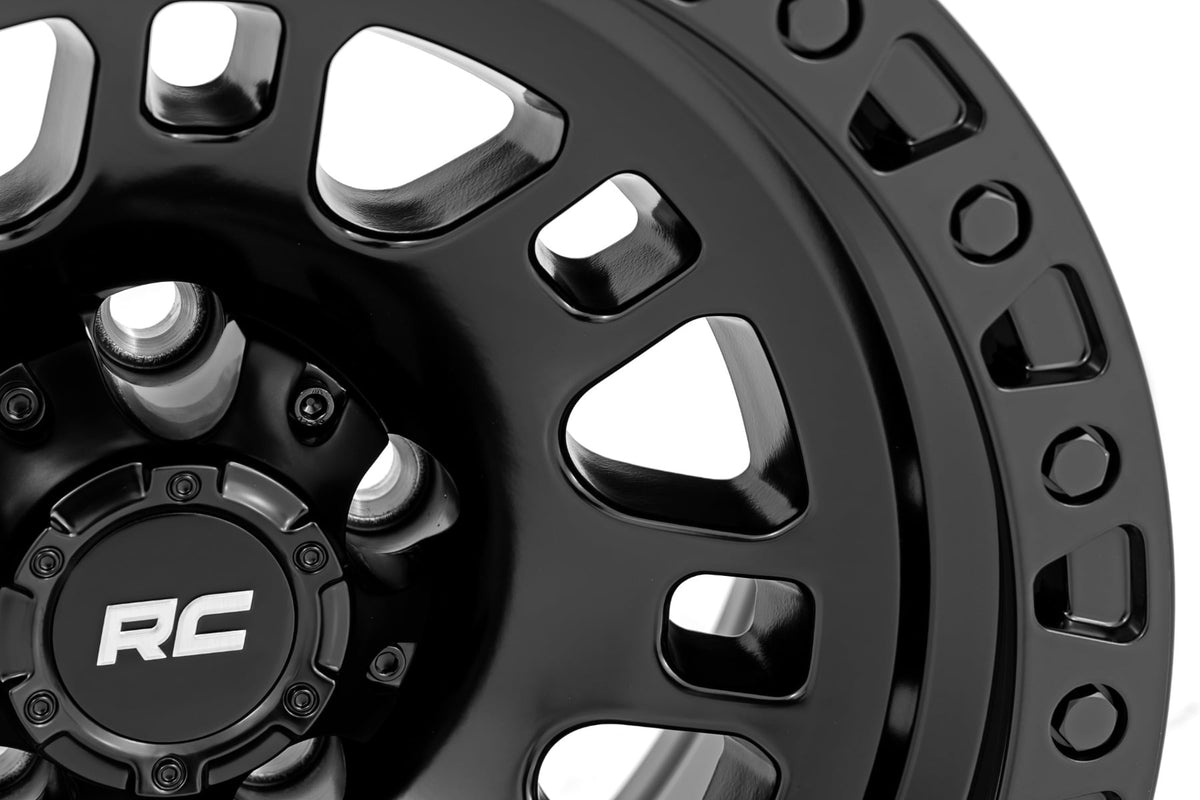 82 Series Wheel One-Piece Semi Gloss Black 18x9 5x5.5 -12mm Rough Country