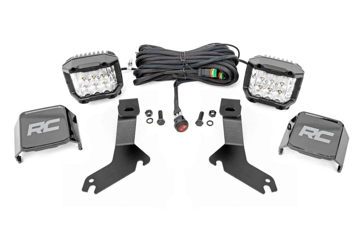 LED Light Kit Ditch Mount 3 Inch OSRAM Wide Chevy Silverado 1500 (99-06)/Tahoe (00-06) Rough Country