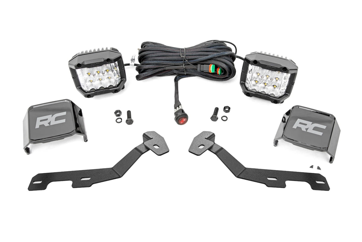LED Light Kit Ditch Mount 3 Inch OSRAM Wide Ram 1500 2WD/4WD (2019-2026) Rough Country