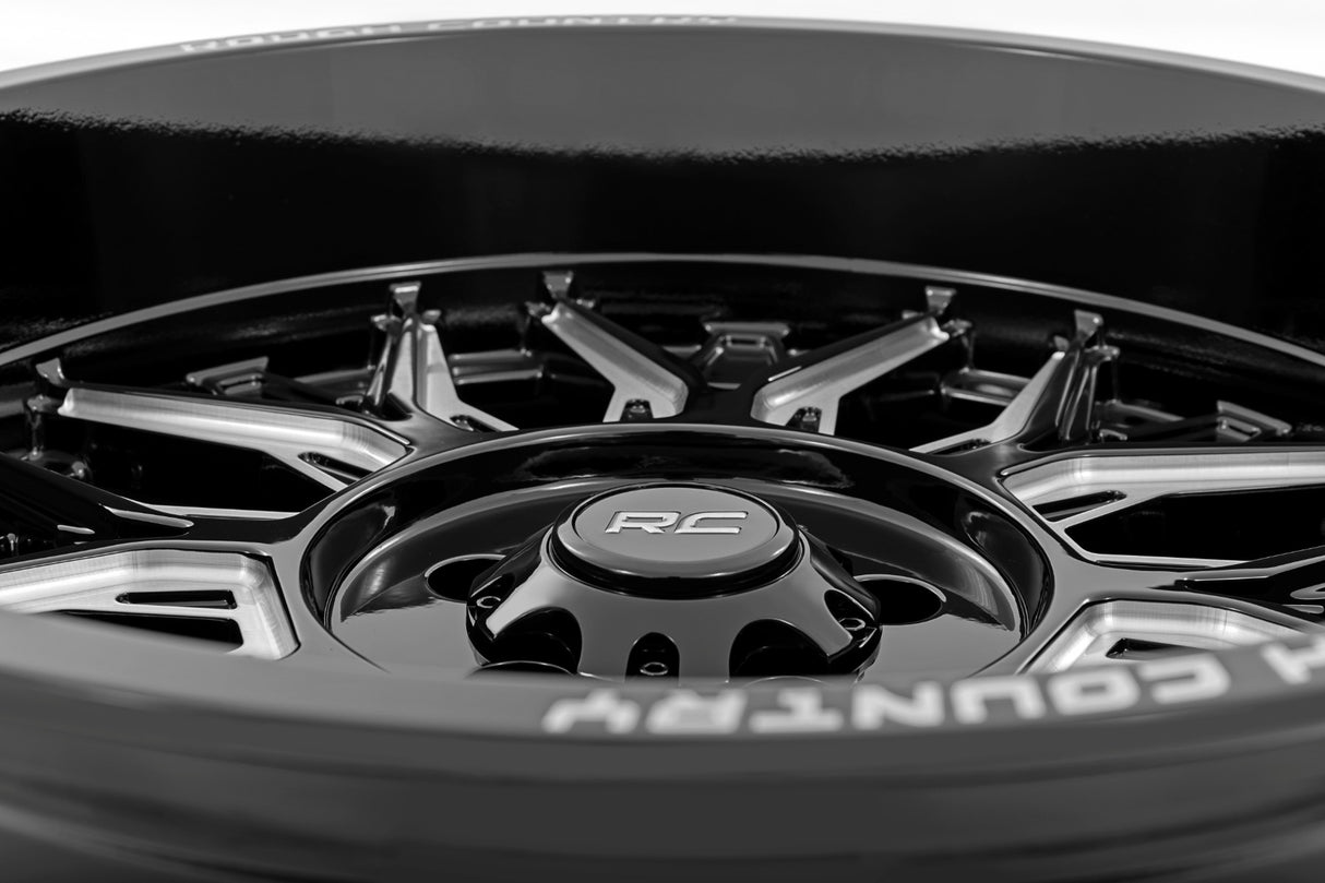 86 Series Wheel One-Piece Gloss Black 20x10 8x170 -19mm Rough Country