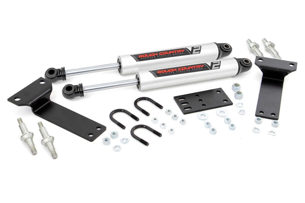 V2 Steering Stabilizer Dual 2-8 Inch Lift Ford Excursion (00-05)/Super Duty (99-04) Rough Country