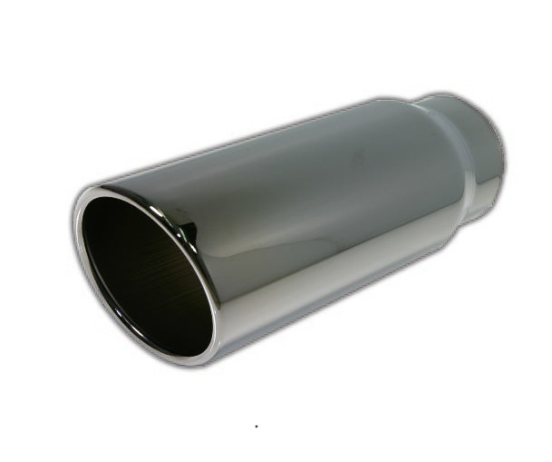 Bolt-on Rolled Angle Cut | Black Chrome Exhaust Tip Mel's Manufacturing