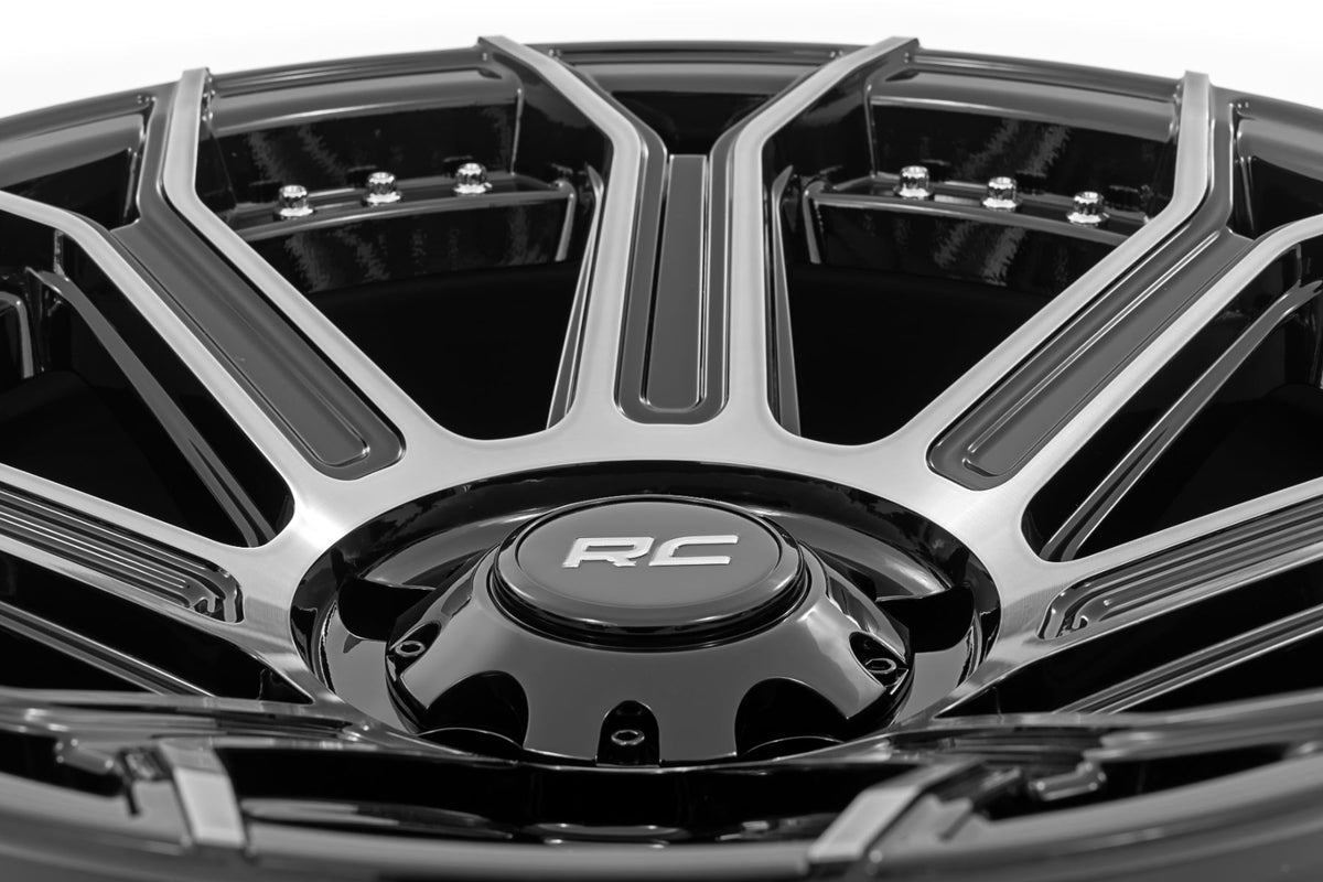 89 Series Wheel One-Piece Black Machined Gun Metal 17x9 6x5.5 -12mm Rough Country