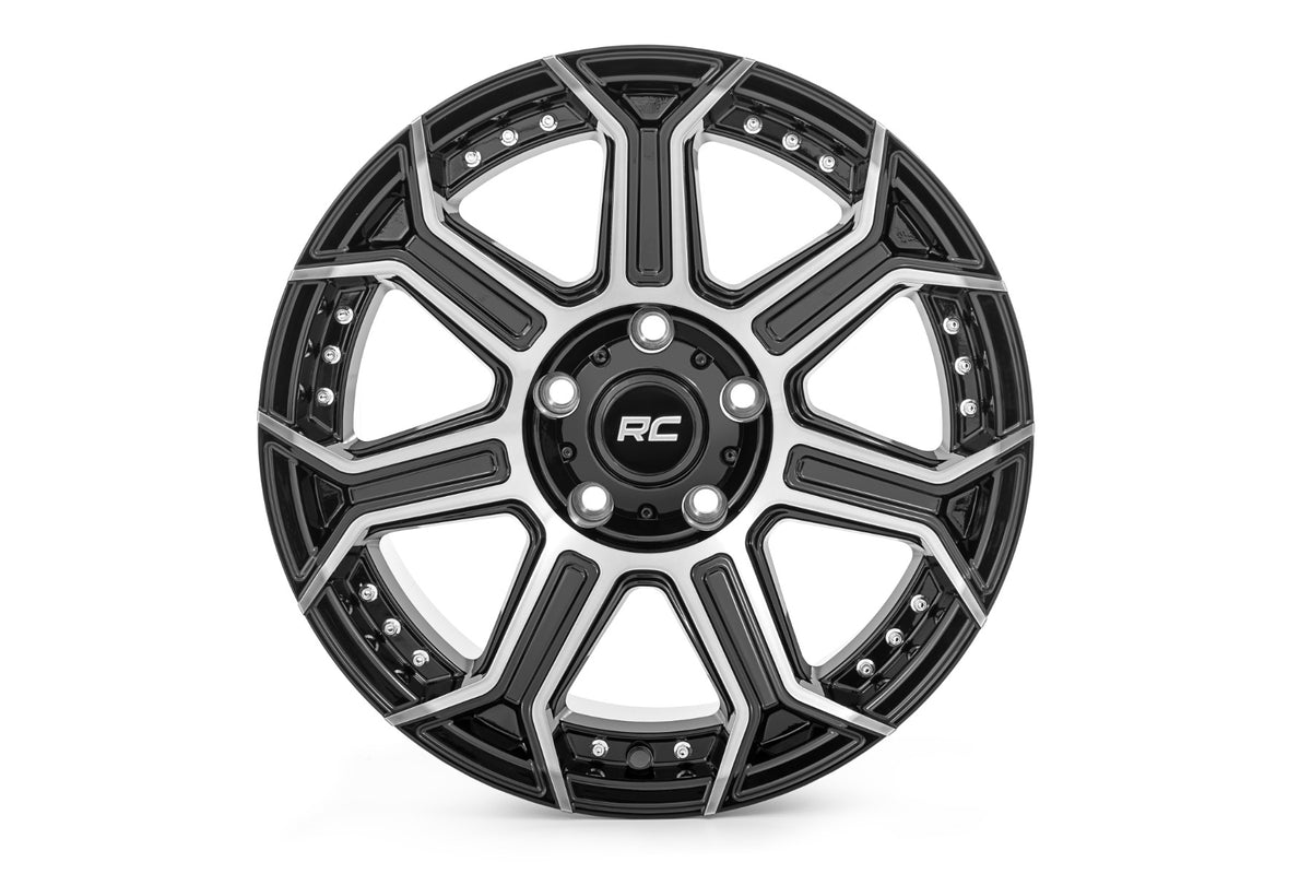 89 Series Wheel One-Piece Black Machined Gun Metal 17x9 6x5.5 -12mm Rough Country