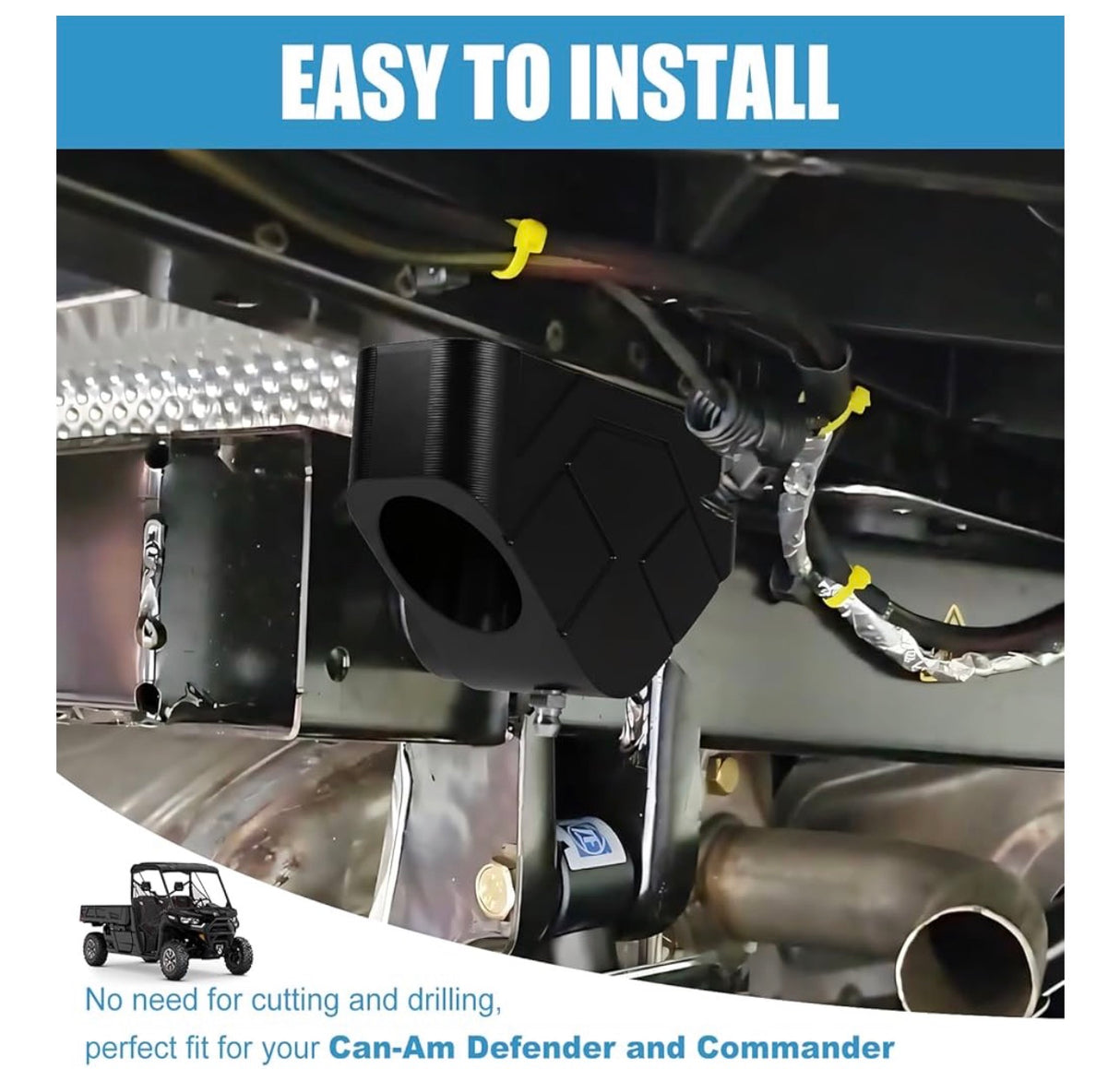 Can Am Defender UTV SXS HD8/ HD10 2016-2024 Dump Bed Hinge Mount Kit - Heavy Duty Aluminum