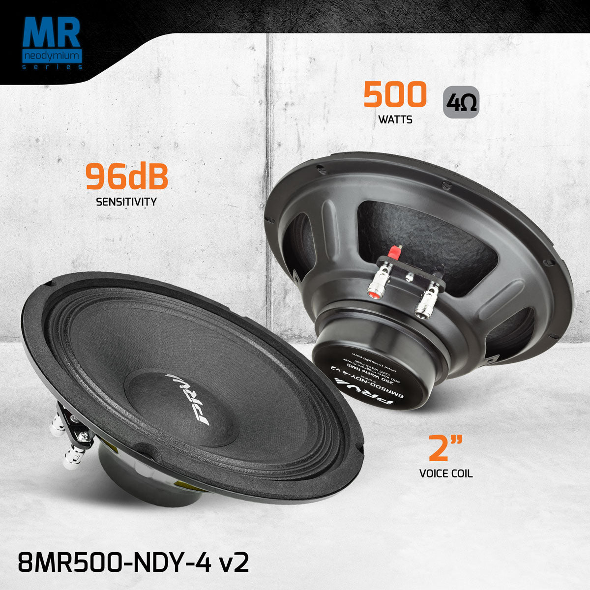 PRV Audio 8MR500-NDY-4 v2 8" Midrange Neodymium Speaker